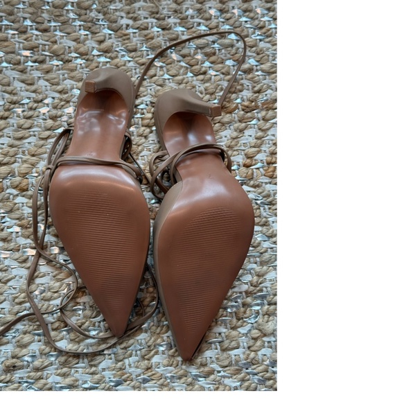 ASOS Design tan ankle tie stilettos - Size 7 (W) - Picture 8 of 8